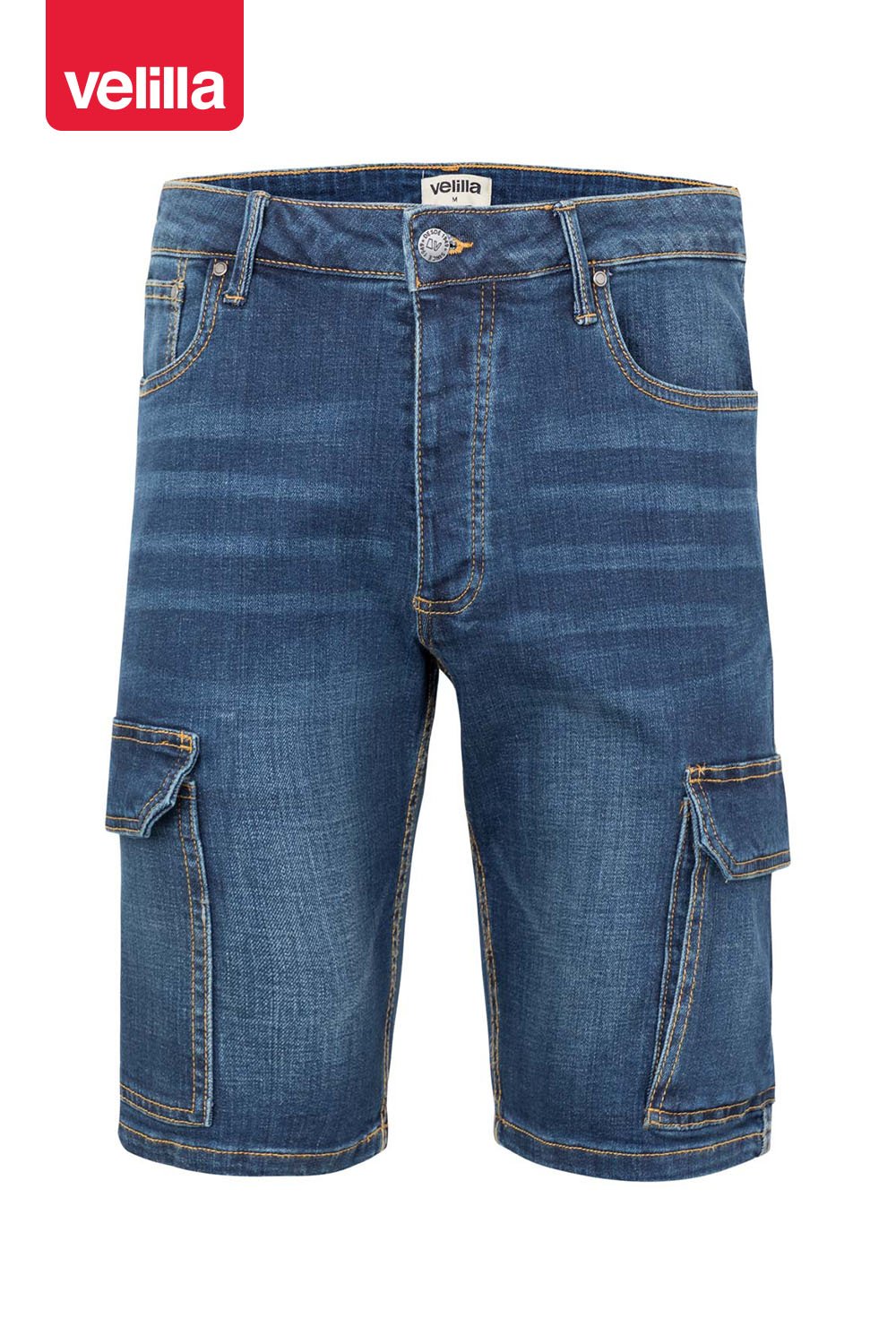 Bermudas denim stretch multibolsillos